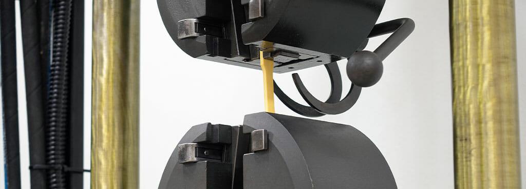 Tensile test (for determining tensile stress, tensile strain/elongation, modulus)